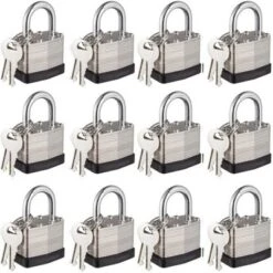 Itopfox 12-Pack Keyed Alike Nickel Plated Steel Padlocks With Keys, Secure Locks For Gates, Sheds, Cabinets, Bags, And More -Kid's Home GUEST 516e94cd bca9 45f2 9885 ef88cdc55ed6