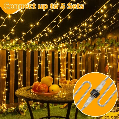 Itopfox 120LED String Lights, Waterproof Connectable Fairy Lights With Timer 8 Modes, Warm White Plug In Christmas Light For Indoor Outdoor Decor 1 Itopfox 120LED String Lights, Waterproof Connectable Fairy Lights With Timer 8 Modes, Warm White Plug In Christmas Light For Indoor Outdoor Decor