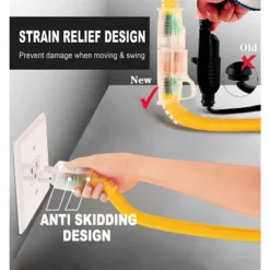 Itopfox 12/3 Gauge Heavy Duty Outdoor Extension Cord 25 Ft Waterproof With Lighted End, Flexible Cold-Resistant 3 Prong Electric Cord