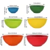 Itopfox Classic Mixing Bowl Set, Microwave And Dishwasher Safe, Ideal For Baking, Prepping, Cooking And Serving Food (Set Of 6, Red)