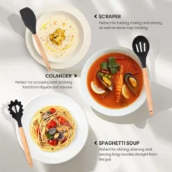 Itopfox 34-Piece Silicone Cooking Utensil Set With Wooden Handles Heat Resistant Kitchen Tools For Nonstick Cookware Includes Spatulas, Spoons, Tongs 11 Itopfox 34-Piece Silicone Cooking Utensil Set With Wooden Handles Heat Resistant Kitchen Tools For Nonstick Cookware Includes Spatulas, Spoons, Tongs -Kid's Home GUEST 52150348 6436 4ebf bab1 142603f986a6