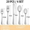 Itopfox 20-Piece Silverware Set For 4, Premium Stainless Steel Flatware, Mirror Polished Cutlery Set, Durable Kitchen Tableware, Includes Fork, Knife