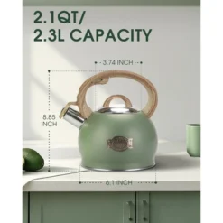 Itopfox Stovetop Whistling Tea Kettle, 2.1 Quart Stainless Steel Teapot With Heat-Resistant Handle, Compatible With All Stoves -Kid's Home GUEST 5274f03a 2547 43dd bf14 82ddd1065435