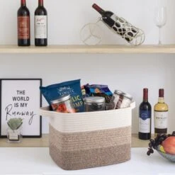 Itopfox Woven Storage Basket, Cotton Rope Basket For Toys, Towels, Bathroom, Living Room, Bedroom - Pack Of 3, Gradient Yellow -Kid's Home GUEST 528b7a47 603d 4b16 9512 39ccdd4b4e47