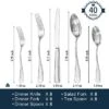 Itopfox 40-Piece Silverware Set, 18/10 Stainless Steel Flatware For 8, Tableware Cutlery Set, Utensil Sets For Home Restaurant, Mirror Finish
