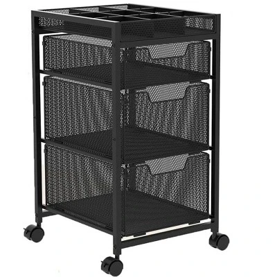 Itopfox Rolling Utility Cart With 3 Drawers, Craft Organizer And Storage With DIY Divider, Lockable Wheels, Multi-Functional Storage For Art Supplies 9 Itopfox Rolling Utility Cart With 3 Drawers, Craft Organizer And Storage With DIY Divider, Lockable Wheels, Multi-Functional Storage For Art Supplies - Image 9