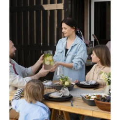 Itopfox 24-Piece Dinnerware Set For 6, Unbreakable Wheat Straw Plates & Bowls, Dishwasher & Microwave Safe, RV, Beach House & Daily Use, Black -Kid's Home GUEST 5467544f 127e 49a2 9c9e a0e65c6f956f