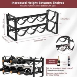 Itopfox Stackable Wine Rack Countertop, Sturdy Freestanding Wine Bottle Holder 2 Tier Tabletop Wine Stand For Pantry Bar Metal Wine Storage Organizer 14 Itopfox Stackable Wine Rack Countertop, Sturdy Freestanding Wine Bottle Holder 2 Tier Tabletop Wine Stand For Pantry Bar Metal Wine Storage Organizer -Kid's Home GUEST 549022c1 95fa 41c5 8f5b 301d6afdb09d
