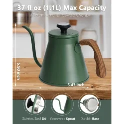 Itopfox Gooseneck Kettle With Thermometer For Pour Over Coffee & Tea Stainless Steel Durable 3-Layer Base Precision Spout, All Stove Tops Compatible -Kid's Home GUEST 55959cb6 f30f 4154 b762 46c2bcfd085b