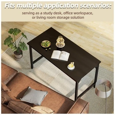 Itopfox 40 Inch Computer Desk, Home Office Study Writing Table, Simple PC Gaming Desk With Adjustable Feet, Black 5 Itopfox 40 Inch Computer Desk, Home Office Study Writing Table, Simple PC Gaming Desk With Adjustable Feet, Black - Image 5