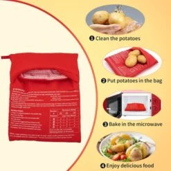 Itopfox Microwave Potato Bag For Baking, Reusable Steam Pocket Cooker For Potatoes, Corn, Bread, And Tortillas, Washable Fabric -Kid's Home GUEST 57104ff0 5dc9 4297 b7c3 13bd931a8650
