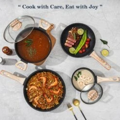 Itopfox 12-Piece Nonstick Cookware Set, Black Granite Induction Pots And Pans For Healthy Cooking, Includes Frying Pans And Saucepans PFAS/PFOA Free 15 Itopfox 12-Piece Nonstick Cookware Set, Black Granite Induction Pots And Pans For Healthy Cooking, Includes Frying Pans And Saucepans PFAS/PFOA Free -Kid's Home GUEST 580b92ff 90ba 46bf 978b 2348c30c83d5