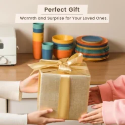 Itopfox 40-Piece Premium Wheat Straw Dinnerware Set, Service For 8, Unbreakable Plates & Bowls, Dishwasher & Microwave Safe, Eco-Friendly Kitchenware -Kid's Home GUEST 58bfdda7 1103 4b0f b439 7b80f3673f59