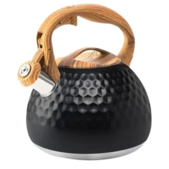 Itopfox Stainless Steel Whistling Tea Kettle With Wood Handle For Stovetop, 3.2 Qt Capacity, Suitable For Gas & Electric Cooktops, Black -Kid's Home GUEST 595044c2 0428 4ca7 9bee 7f75f269272d