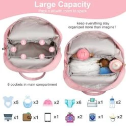 Itopfox Large Capacity Multifunctional Diaper Backpack For Travel & Hospital Use With Multiple Pockets - Pink -Kid's Home GUEST 5973d351 4a17 4f13 862b b7be746c39c6