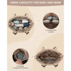 Itopfox Puffer Baby Diaper Tote Bag With Changing Pad & Pacifier Case, Waterproof & Lightweight For Travel, 15.6inch -Kid's Home GUEST 59eb9757 550b 4894 a670 b60b5913ac47