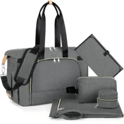 Itopfox Large Diaper Tote Bag With Changing Pad & Pacifier Case, Multi-Pocket Travel Baby Bag For Hospital & Maternity -Kid's Home GUEST 5a85a89b 807e 438f a678 a9d32497fb84