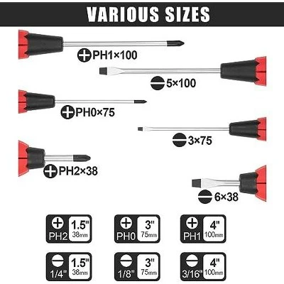Itopfox Magnetic Screwdriver Set, 6-Piece Tool With 3 Phillips & 3 Flat Head, Professional Cushion Grip For Comfortable Use 4 Itopfox Magnetic Screwdriver Set, 6-Piece Tool With 3 Phillips & 3 Flat Head, Professional Cushion Grip For Comfortable Use - Image 4