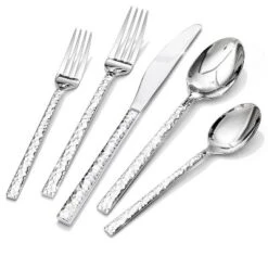 Itopfox 40-Piece Hammered Silverware Set, 18/10 Stainless Steel Flatware For 8, Cutlery Set For Home, Party, Wedding, Mirror Polished Dishwasher Safe -Kid's Home GUEST 5ca31f61 0b8b 4864 b3a3 ba31aeeba21c