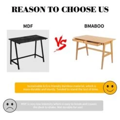 Itopfox Modern Bamboo Computer Desk With 2 Drawers, Home Office Study Table, Simple Makeup Workstation For Gaming, Dressing, And Working 9 Itopfox Modern Bamboo Computer Desk With 2 Drawers, Home Office Study Table, Simple Makeup Workstation For Gaming, Dressing, And Working -Kid's Home GUEST 5cc81f04 d8dd 481f b8c6 3e354569d7e6