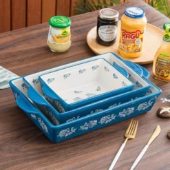 Itopfox 3-Piece Ceramic Baking Dish Set For Lasagna, Casseroles, Gratin & Desserts, Oven, Microwave & Freezer Safe, Rose Pattern Design 11 Itopfox 3-Piece Ceramic Baking Dish Set For Lasagna, Casseroles, Gratin & Desserts, Oven, Microwave & Freezer Safe, Rose Pattern Design -Kid's Home GUEST 5d45f8cb 532a 4e27 bcd4 03ac02720d30