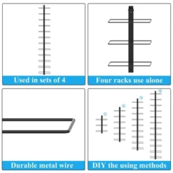 Itopfox 12 Bottle Wall-Mounted Wine Rack, Detachable Storage Organizer Used As One Or Four, DIY Wall Hanging Bottle Holder For Dining Room, Bar -Kid's Home GUEST 5d9a05a5 c7ee 4b53 8c57 87538ae974af