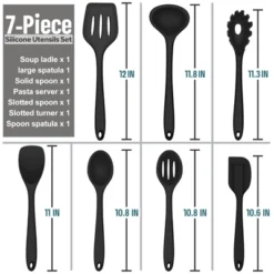 Itopfox 7-Piece Silicone Cooking Utensils Set, Heat Resistant Kitchen Tools With Spatula, Ladle, Spoon & Pasta Server For Non-Stick Cookware -Kid's Home GUEST 5dc30a07 0947 4baa 8e33 3ca479b20f7b