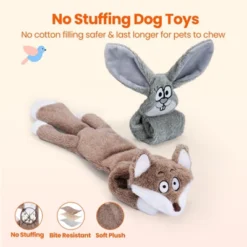 Itopfox No Stuffing Squeaky Crinkle Plush Dog Toys For Aggressive Chewers, Puppy Teething Toys For Small, Medium, Large Breed, Cute Bunny & Redfox 14 Itopfox No Stuffing Squeaky Crinkle Plush Dog Toys For Aggressive Chewers, Puppy Teething Toys For Small, Medium, Large Breed, Cute Bunny & Redfox -Kid's Home GUEST 5dc80618 ddc9 4423 a110 96e921d21594