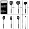 Itopfox 7-Piece Silicone Cooking Utensil Set With Stainless Steel Handles, Heat Resistant For Nonstick Cookware, Includes Ladle, Turner, Spoon
