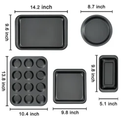 Itopfox Kitchen 5-Piece Nonstick Bakeware Set With Round & Square Cake Pans, Muffin Pan, Loaf Pan, Roast Pan For Baking 11 Itopfox Kitchen 5-Piece Nonstick Bakeware Set With Round & Square Cake Pans, Muffin Pan, Loaf Pan, Roast Pan For Baking -Kid's Home GUEST 603beaa2 c028 4b75 9d1d c128eb96c206