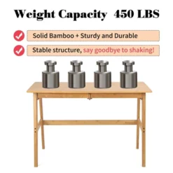 Itopfox Modern Bamboo Computer Desk With 2 Drawers, Home Office Study Table, Simple Makeup Workstation For Gaming, Dressing, And Working 12 Itopfox Modern Bamboo Computer Desk With 2 Drawers, Home Office Study Table, Simple Makeup Workstation For Gaming, Dressing, And Working -Kid's Home GUEST 608777b8 7c9c 4d5a 94e1 8d0dc6d6134e