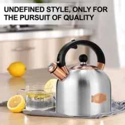 Itopfox Whistling Tea Kettle With Ergonomic Handle - Premium Stainless Steel Stovetop Teapot, Vintage Design With Composite Base, Compatible Silver -Kid's Home GUEST 611b36b8 39f7 47cd 99dc df2a808ada05