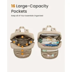 Itopfox Lightweight Puffy Diaper Backpack With Changing Pad, Large Capacity Waterproof Travel Bag For Moms, Coffee Brown -Kid's Home GUEST 61dcd6e3 e886 430a a2a7 326f3562e2d1