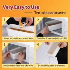 Itopfox Microwave Pasta Cooker With Strainer Lid, Water Level & Portion Measuring Device For Quick Meals, Ideal For Dorm, Office & Apartment Kitchens -Kid's Home GUEST 628eba90 7313 4daa a91c 3f6818e39f39