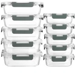 Itopfox 10-Pack Glass Meal Prep Containers With Snap Locking Lids, Airtight Food Storage Containers For Microwave, Oven, Freezer & Dishwasher Safe -Kid's Home GUEST 62ace6a4 039f 4f8b 9533 e9feec70681f