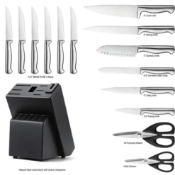 Itopfox Premium German Stainless Steel Knife Block Set With Built-in Sharpener, 15-Piece Kitchen Cutlery Set For Effortless Cutting 15 Itopfox Premium German Stainless Steel Knife Block Set With Built-in Sharpener, 15-Piece Kitchen Cutlery Set For Effortless Cutting -Kid's Home GUEST 62f7d801 e442 4ea4 b3a1 91613e8be4e2
