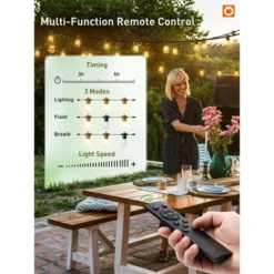 Itopfox 100FT LED Outdoor String Lights With Remote, Dimmable Patio Lights, Timer & 3 Lighting Modes, 32 Shatterproof Edison Bulbs, Waterproof 11 Itopfox 100FT LED Outdoor String Lights With Remote, Dimmable Patio Lights, Timer & 3 Lighting Modes, 32 Shatterproof Edison Bulbs, Waterproof -Kid's Home GUEST 63346d31 4a97 4f53 9935 cf89053146d3