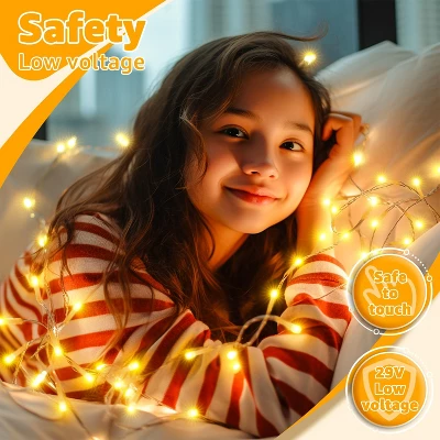 Itopfox 120LED String Lights, Waterproof Connectable Fairy Lights With Timer 8 Modes, Warm White Plug In Christmas Light For Indoor Outdoor Decor 7 Itopfox 120LED String Lights, Waterproof Connectable Fairy Lights With Timer 8 Modes, Warm White Plug In Christmas Light For Indoor Outdoor Decor - Image 7