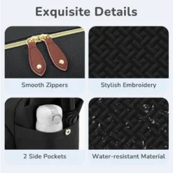 Itopfox Medium Black Diaper Tote Bag For Parents With Pacifier Case, 10 Pockets, Insulated Bottle Holders, Travel-Friendly 12 Itopfox Medium Black Diaper Tote Bag For Parents With Pacifier Case, 10 Pockets, Insulated Bottle Holders, Travel-Friendly -Kid's Home GUEST 63e7c9f9 6bd7 4825 9225 70e63fd11684