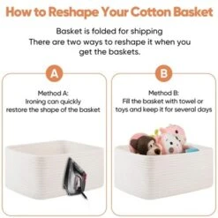 Itopfox 4 Pack Woven Rope Storage Baskets For Organizing Shelves, Books, Clothes, Decorative Basket For Living Room, Nursery, Bedroom, Gift Basket -Kid's Home GUEST 65560104 b91f 498b 8681 df752b6a26ae