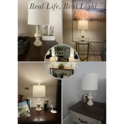 Itopfox Rustic Table Lamp Set Of 2 For Living Room Farmhouse Bedside Desk Lamps Bedroom Nightstand Vintage Linen Washed Decor -Kid's Home GUEST 65f3546c be5a 436d b8b6 dc1b49c2690b