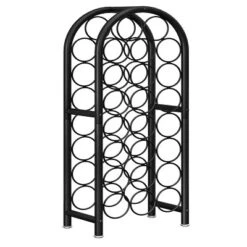 Itopfox Freestanding Floor Wine Rack - Metal Holder Stand Organizer For 23 Bottles, Black, Space-saving Design -Kid's Home GUEST 6667419f eb72 4077 a053 c08cf982d774