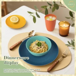 Itopfox Wheat Straw Dinnerware Set Of 32, Unbreakable Plates And Bowls For 8, Dishwasher Safe For Kitchen And Camping, Vibrant Series 12 Itopfox Wheat Straw Dinnerware Set Of 32, Unbreakable Plates And Bowls For 8, Dishwasher Safe For Kitchen And Camping, Vibrant Series -Kid's Home GUEST 67e5c017 9f25 40b1 82fd 8672f8aef845