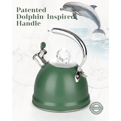 Itopfox Harriet Tea Kettle Stovetop, 2.5 Quart Whistling Stainless Steel Tea Pot With 3-Layer Base Unique Ergonomic Handle, Includes Pot Holder & Mat 2 Itopfox Harriet Tea Kettle Stovetop, 2.5 Quart Whistling Stainless Steel Tea Pot With 3-Layer Base Unique Ergonomic Handle, Includes Pot Holder & Mat - Image 2