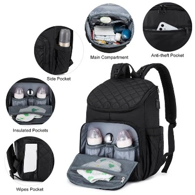 Itopfox Large Capacity Baby Diaper Backpack With Portable Changing Pad, Insulated Bottle Pockets, And Multiple Storage Compartments 2 Itopfox Large Capacity Baby Diaper Backpack With Portable Changing Pad, Insulated Bottle Pockets, And Multiple Storage Compartments - Image 2