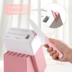 Itopfox Knife Set With Block And Sharpener, 15-Piece German Stainless Steel Knives, Ceramic Coating, Sharp Blade, Dishwasher Safe, Ergonomic Handle -Kid's Home GUEST 6a1b44b2 d6db 4554 88fe 5cd830fd947e