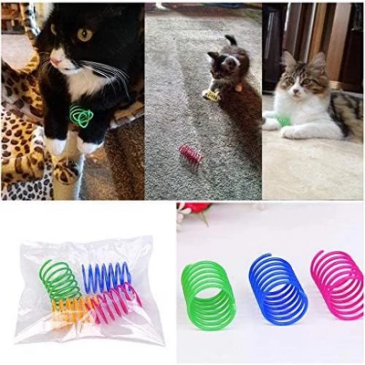 Itopfox Cat Spiral Spring Toy, 12-Pack Interactive Kitten Toy For Hunting, Biting, And Play, Colorful Heavy Plastic Springs To Keep Cats Active 7 Itopfox Cat Spiral Spring Toy, 12-Pack Interactive Kitten Toy For Hunting, Biting, And Play, Colorful Heavy Plastic Springs To Keep Cats Active - Image 7