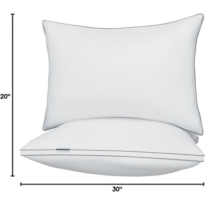 Itopfox Queen Size Pillows Set Of 2, Hotel Quality Down Alternative Gusseted Pillows For Side, Back Or Stomach Sleepers, White 9 Itopfox Queen Size Pillows Set Of 2, Hotel Quality Down Alternative Gusseted Pillows For Side, Back Or Stomach Sleepers, White - Image 9