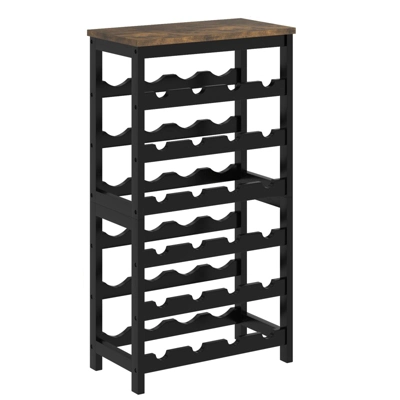 Itopfox 6-Tier Bamboo Wine Rack Freestanding Floor, 24 Bottles Wine Storage Shelves With Table Top, Stackable Display For Kitchen, Bar Rustic Brown 8 Itopfox 6-Tier Bamboo Wine Rack Freestanding Floor, 24 Bottles Wine Storage Shelves With Table Top, Stackable Display For Kitchen, Bar Rustic Brown - Image 8