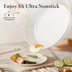 Itopfox 24 Pcs Non Stick Ceramic Cookware Set, Healthy Non Toxic Kitchen Cookware With Large Capacity, Induction Compatible, PFAS Free, Cream White -Kid's Home GUEST 6c4e3d4c 1026 4d7f 99a7 8ed1ae5a5c51